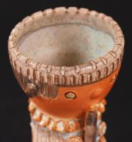 Kiss Roóz Ilona (1920-2010): Furulyázó. Festett mázas kerámia, hibátlan, jelzett, m:16 cm