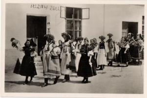 3 db RÉGI magyar folklór motívumú képeslap; Somogy, Hortobágy, Baranya / 3 old Hungarian folklore mo...