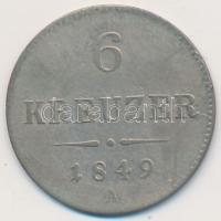 Ausztria 1849A 6Kr Ag T:2-,3 Austria 1849A 6 Kreuzer Ag C:VF,F