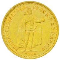 1904KB 10K Au "Ferenc József" (3.38g/0.900) T:2 Hungary 1904. 10 Korona Au "Franz Joseph" Kremnitz (3.38g/0.900) C:XF
