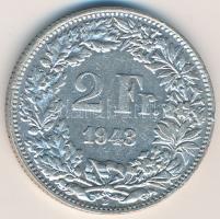 Svájc 1943. 2Fr "Helvetia" Ag T:2- Switzerland 1943. 2 Francs Ag "Helvetia" C:VF