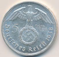 Német 3. Birodalom 1938A 5M Ag "Hindenburg" T:2 German Third Reich 1938A 5 Marks Ag "Hindenburg" C:XF Krause KM# 94