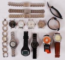 Nagy óra tétel: 10 db karóra, főként quartz órákkal, szíjakkal