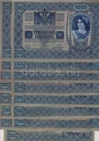 Ausztria 1902. 1000K (15x) függőleges piros "Deutschösterreich" bélyegzővel I.típus T:II