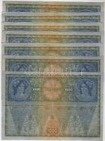 Ausztria 1902. 1000K (7x) vízszintes piros "Deutschösterreich" bélyegzővel II.típus T:II