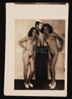 cca 1930 Vágyálom, akt fotómmontázs, 9x6 cm