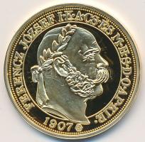 "Magyar aranypénzek utánveretben - Ferenc József jubileumi 100 korona" aranyozott Ag emlék...