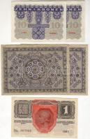 Ausztria 1918-22. 1Kr fekete "Deutschösterreich" fny-sal T:I-; 1Kr (1922) (5x) T:I,II-; 2K...