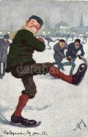 Ice skating, humour, B.K.W.I. 412-4. (wet corner)