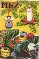 MEZ himző színtartó reklám / colorfast advertisement, yarns, christmas tree