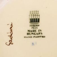 Zsolnay áttört, kézzel festett virágmintás porcelán kaspó, hibátlan, jelzett, m: 10 cm, d: 9 cm /
Ha...