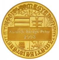 Szabó Géza (1939-) 2008. "Numizmatikai Társulat Tagsági Érem" Au emlékérem hátlapon név gr...