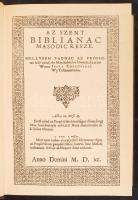 Vizsolyi Biblia I.-II. kötet. Facsimile kiadás. Bp. 1990. Magyar Helikon. Kiadói egészbőr kötésben