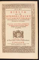 Vizsolyi Biblia I.-II. kötet. Facsimile kiadás. Bp. 1990. Magyar Helikon. Kiadói egészbőr kötésben