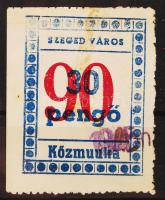 1945 Szeged Közmunka bélyeg "Közmuuka" tévnyomat