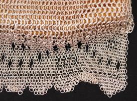 cca 1900 Ezüst színházi táska. Bőr betéttel. / cca 1900 Silver theatre bag. br: 280 g