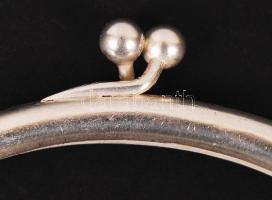 cca 1900 Ezüst színházi táska. Bőr betéttel. / cca 1900 Silver theatre bag. br: 280 g