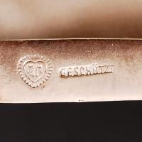 cca 1900 Ezüst színházi táska. Bőr betéttel. / cca 1900 Silver theatre bag. br: 280 g