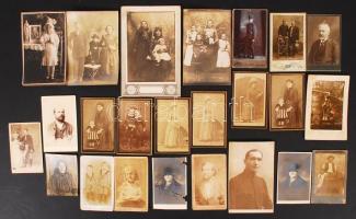 cca 1860-1910 Óriási fotó tétel, több, mint 60 db nagyrészt keményhátú fotó vizitkártya mérettől a t...