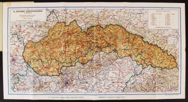 cca 1930 A Felvidék közigazgatási térképe. 75x40 cm