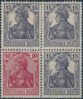 Germania stamp booklet pane block of 4, Germania füzetösszefüggés négyestömb