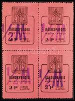 1946 Rákospalota városi illetékbélyeg 1/2 M négyestömb