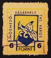1947 Hódmezővásárhely városi illetékbélyeg 6Ft V. típus