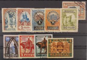 1927 Budapest városi illetékbélyegek 10 klf érték