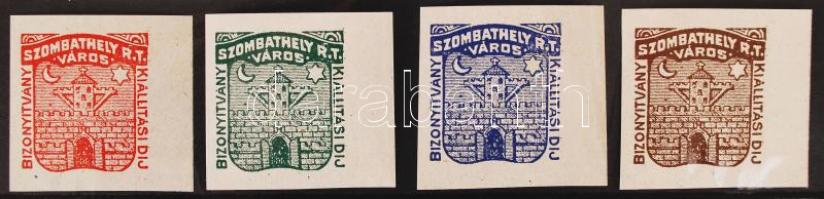 1946 Szombathely városi illetékbélyegek 4 klf, értékjelzés nélkül