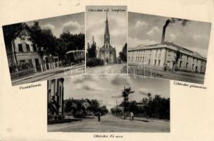 Ókécske, Vasútállomás, gőzmalom, református templom; Horváth Károly kiadása