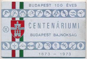 1973. "Centenáriumi Budapest Bajnokság" fém emlékplakett műbőr tokban (65x100mm) T:2