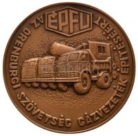 1976. "ÉPFU (Építőipari Szállítási Vállalat) - Az Orenburgi Szövetség Gázvezeték Építéséért" Br emlékplakett (70mm) T:2