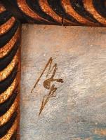 M.G. jelzéssel: Vitorlások. Olaj, karton, keretben, 15×23 cm