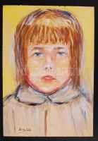 Boemm jelzéssel: Kislány fej. Vegyes technika, papír, 38×27 cm