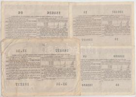 Szovjetunió 1955. 10R + 25R + 50R + 200R nyereménykölcsönök, amelyek egyben pénzhelyettesítő fizetőe...