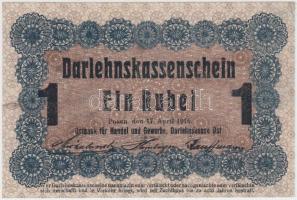 Oroszország/I. világháború/német megszállás/Darlehnskasse Ost. 1916. 1R T:III Russia/First World War/German occupation/Darlehnskasse Ost. 1916. 1 Ruble C:F