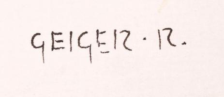 Geiger jelzéssel: Zsebre tett kézzel. Akvarell, papír, 29×20 cm