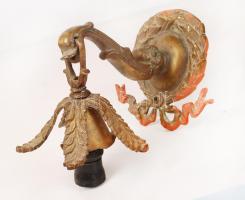 Régi bronz falikar, kifúrt, m:16 cm