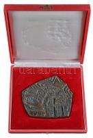 1945. Azonosítatlan háborús egyoldalas Br plakett dísztokban T:1- 1945. Unidentified wartime one-sided Br plaque in case C:AU