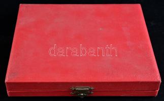 1945. Azonosítatlan háborús egyoldalas Br plakett dísztokban T:1-
1945. Unidentified wartime one-sid...