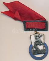 1958. "Birkózó világbajnokság Budapest" zománcozott díjérem (38x29mm) T:2