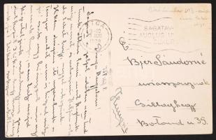 Bíró Sándor (1911-1988) magyar labdarúgó saját kézzel írt képeslapja feleségének
