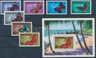 Butterflies set + block Lepkék sor + blokk