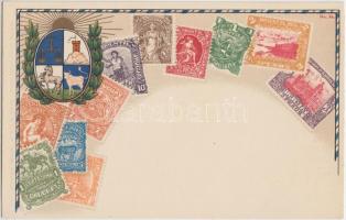 Uruguay stamps, coat of arms litho (fl)