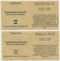 Libéria 2006. 10$ "Szabadság pillanatai" (2x) "Egyisten hit" + "Simla paktu...