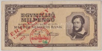 1946. 1.000.000MP "Értékjegy A Debreceni vándorgyűlés emlékére...." fny-sal és "Éremgyűjtők" pecsételéssel T:III-