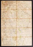 1896 Budapest-Kecskemét vászon térkép, 40x56 cm