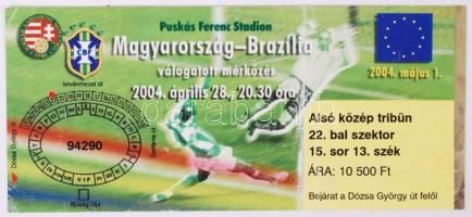 2004 Bp., Magyarország-Brazília válogatott mérkőzés a Puskás Ferenc Stadionban, belépőjegy