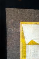 Szikora Tamás (1943-2012): Aventures. Vegyes technika, karton, jelzett, üvegezett keretben, 70×60 cm