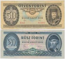 50db vegyes bankjegy a forint időszakból T:vegyes